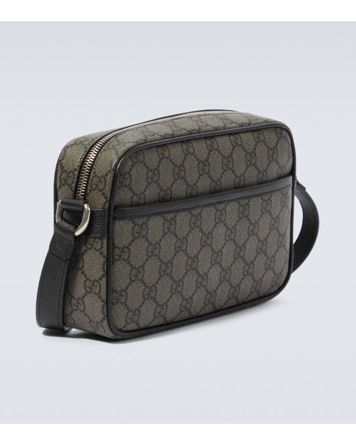 Gucci Gray Shoulder Bag With Logo, for men