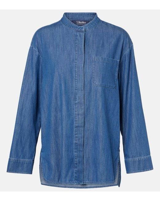 Max Mara Blue Unito Denim Top