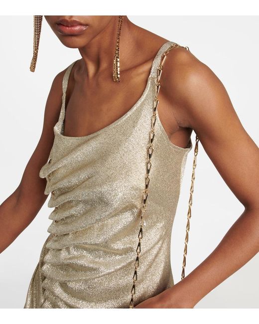 Rabanne Natural Metallic Wrap Dress