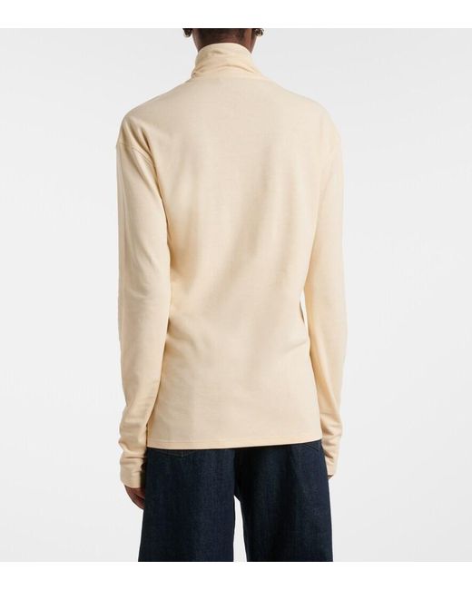 Lemaire Natural Cotton Jersey Turtleneck Top