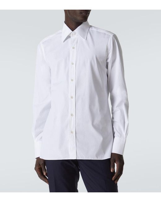 Tom Ford White Cotton Poplin Shirt for men