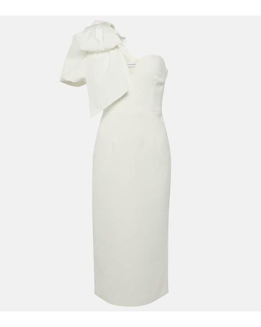 Rebecca Vallance White Bridal Bon Ami Bow-detail Midi Dress