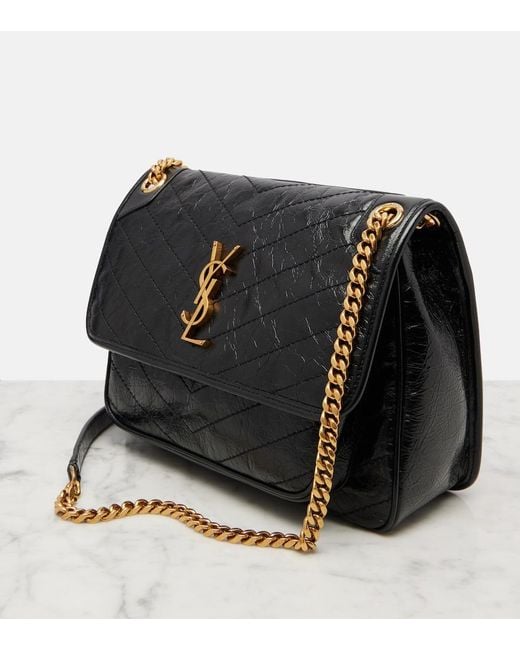 Saint Laurent Black Niki Medium Leather Shoulder Bag
