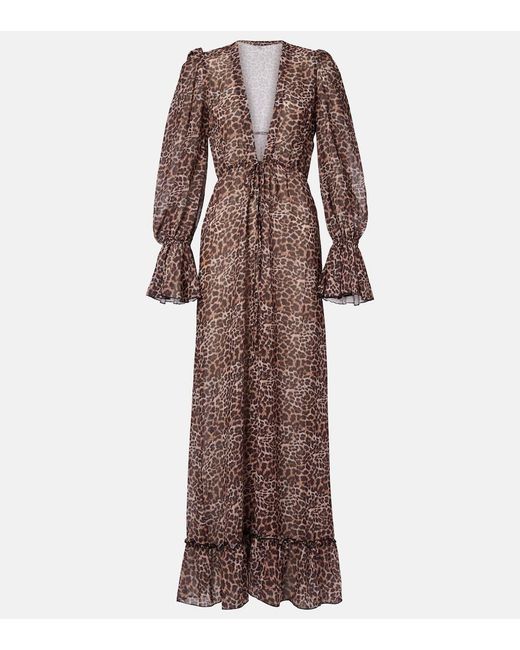 Bananhot Brown Berta Leopard-Print Beach Cover-Up