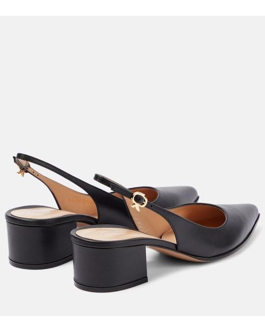 Gianvito Rossi Blue Piper Leather Slingback Pumps