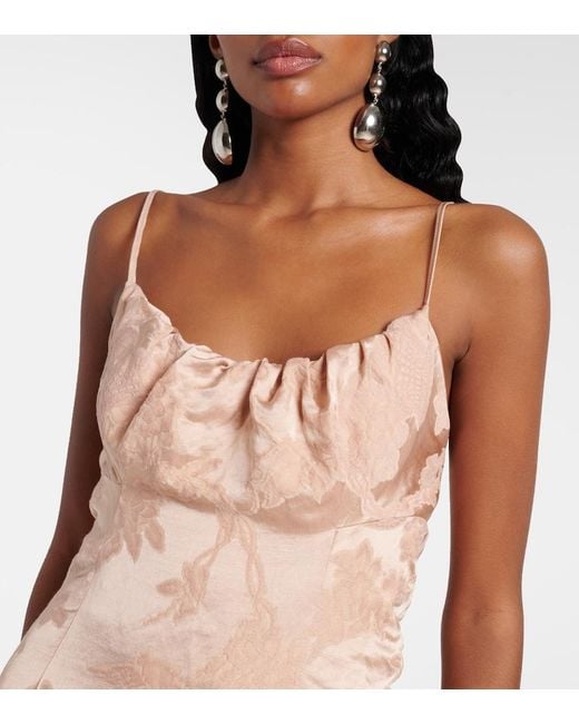 Dries Van Noten Natural Dirios Floral Jacquard Gown