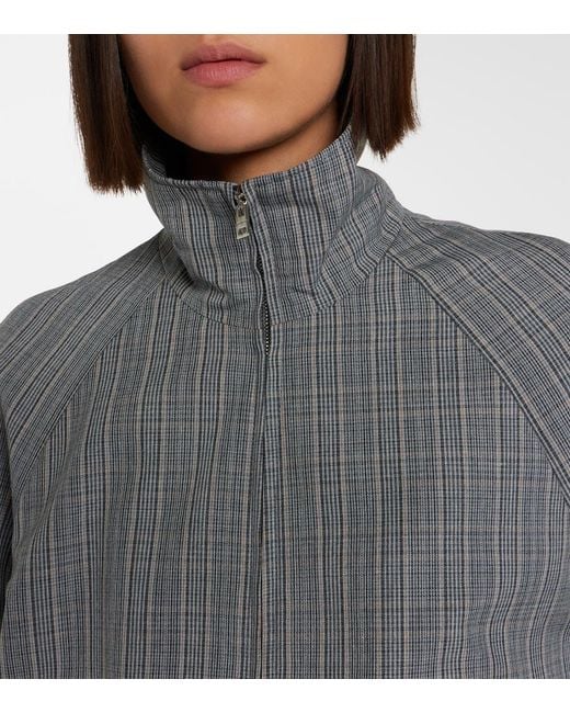 Acne Gray Checked Technical Jacket