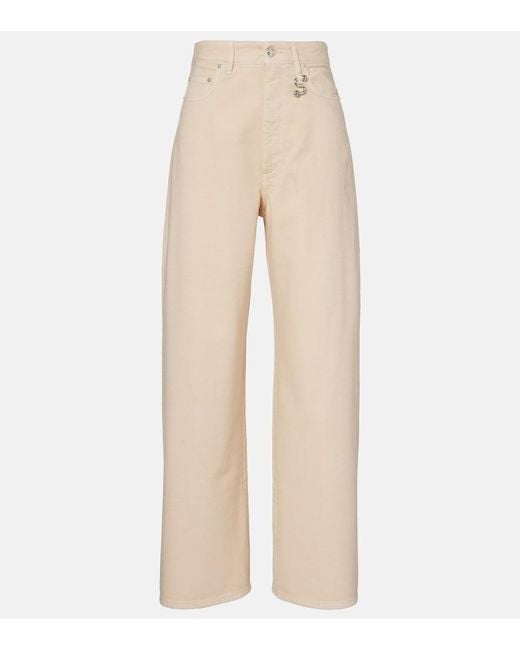 Sportmax Natural Siamese High-Rise Wide-Leg Jeans
