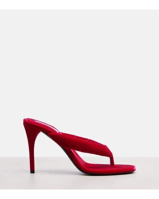 Alaïa Red Sandalen Aus Samt