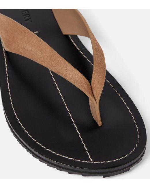 A.Emery Brown Flora Suede Thong Sandals