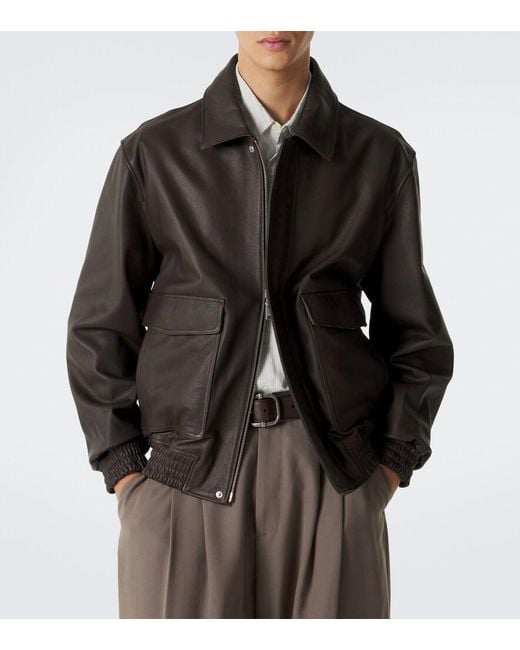 Arma Black Bari Leather Blouson Jacket for men