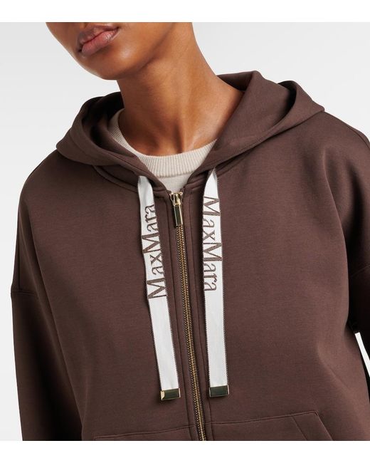 Max Mara Brown Jour Cotton-Blend Hoodie