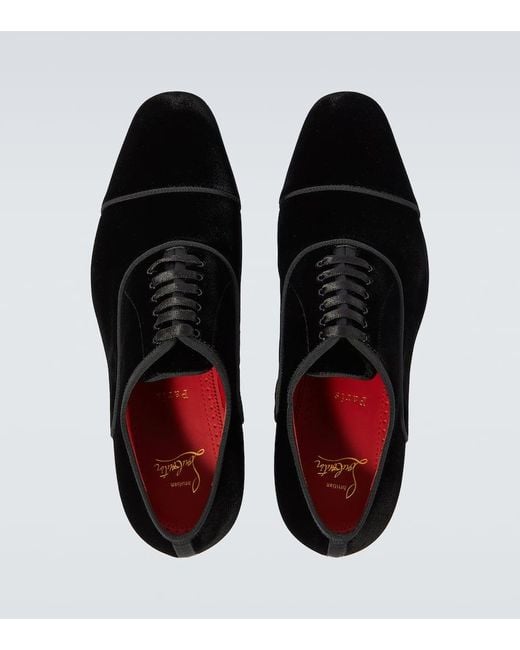 Zapatos oxford Greggyrocks de terciopelo Christian Louboutin de hombre de color Black