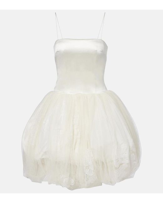 Danielle Frankel White Bridal Sadie Wool And Silk Corset Dress