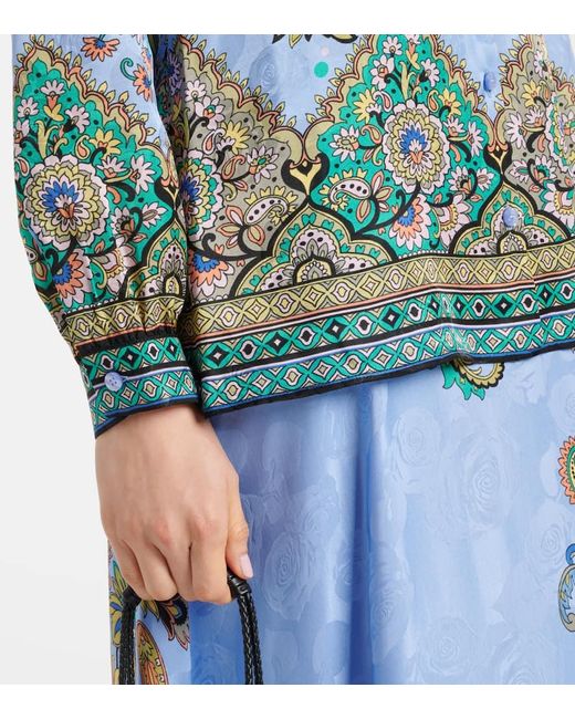Etro Blue Printed Shirt