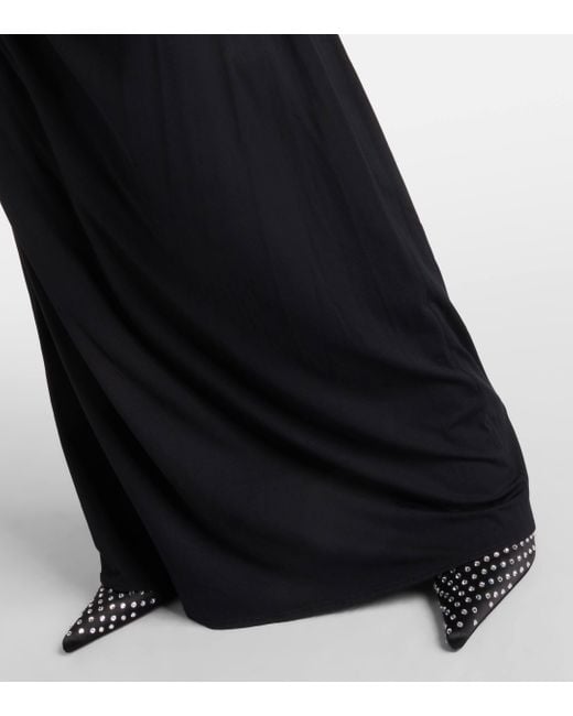 Magda Butrym Black Jersey Draped Bustier Long Dress