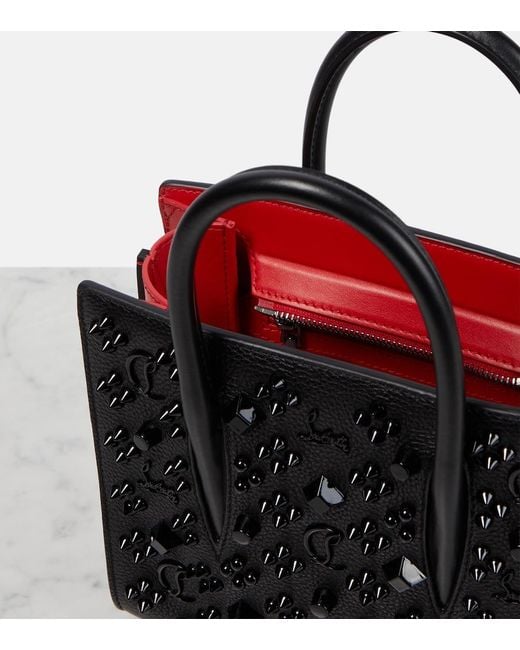 Christian Louboutin Black Paloma Mini Embellished Leather Tote Bag
