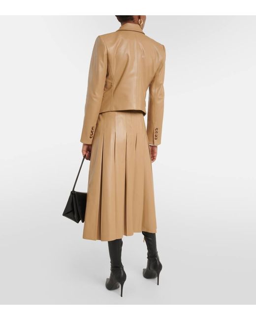 Veronica Beard Natural Cooke Single-Breasted Faux Leather Jacket