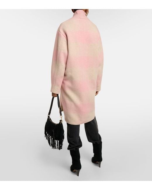 Cappotto in misto lana a quadri di Isabel Marant in Natural