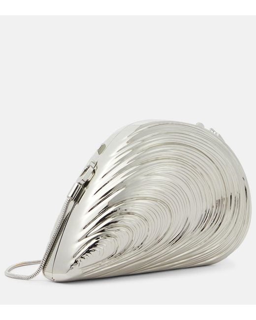 Jonathan Simkhai Metallic Bridget Shell Clutch