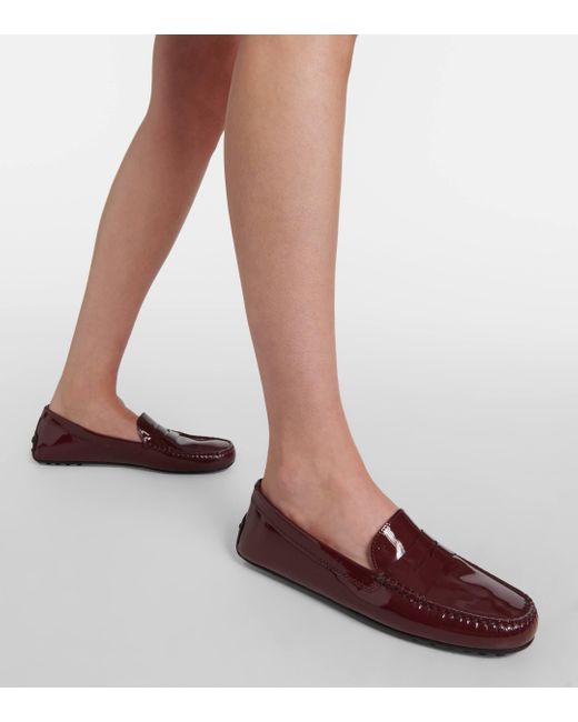 Tod's Purple Patent Leather Loafers