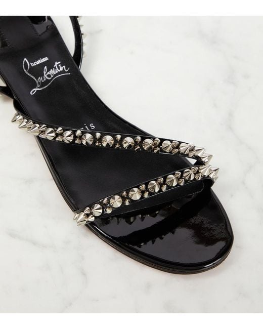 Christian Louboutin Black Mafaldina Spikes Leather Sandals