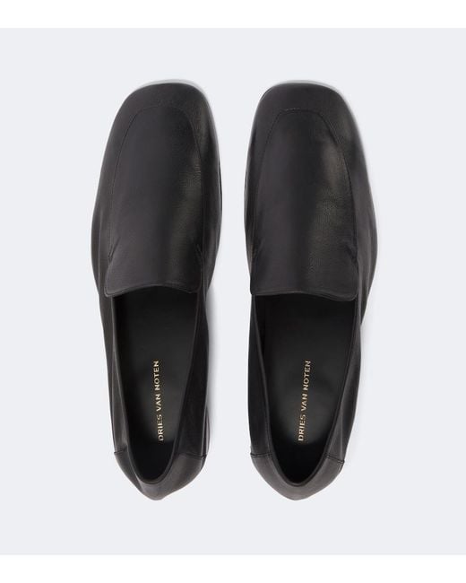 Dries Van Noten Gray Leather Loafers for men