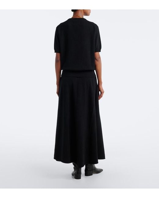 Extreme Cashmere Black N°498 Grace Cashmere-Blend Maxi Skirt