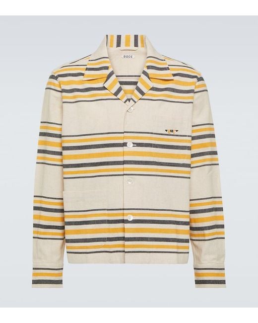 Bode Metallic Namesake Striped Cotton Shirt for men