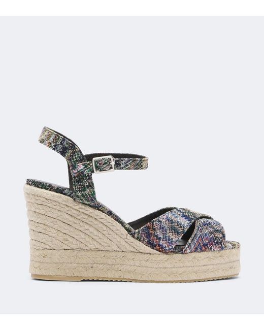 Missoni Metallic Zigzag Wedge Sandals