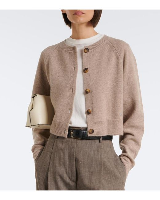 Loulou de Saison Natural Heike Cropped Cashmere Cardigan