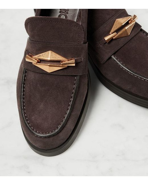 Jimmy Choo Brown Maddie Suede Loafers