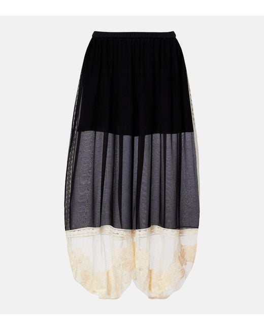Zimmermann Black Roselight Cotton And Silk Balloon Pants