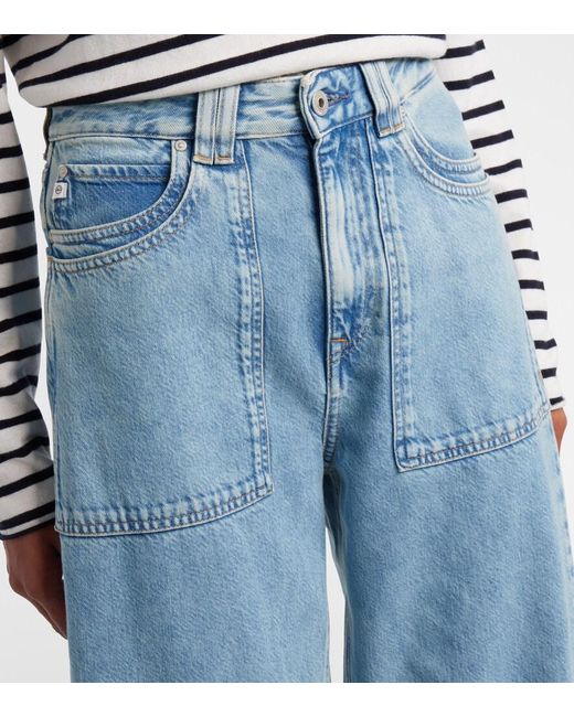 AG Jeans Blue Akita Barrel-Leg Jeans