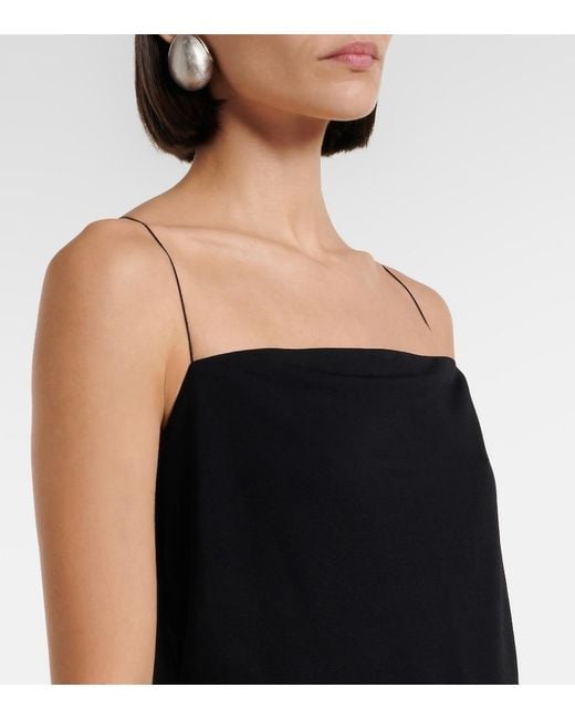 Jacquemus Black Abiha Gathered Jersey Midi Dress
