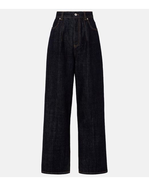 Victoria Beckham Blue High-Rise Straight Jeans