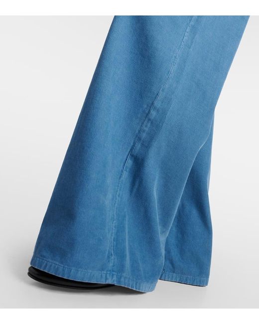The Row Blue Chan Cotton Corduroy Wide-leg Pants