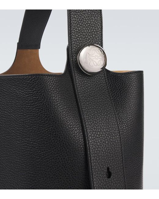 Loewe Black Pebble Large Leather Bucket Bag for men