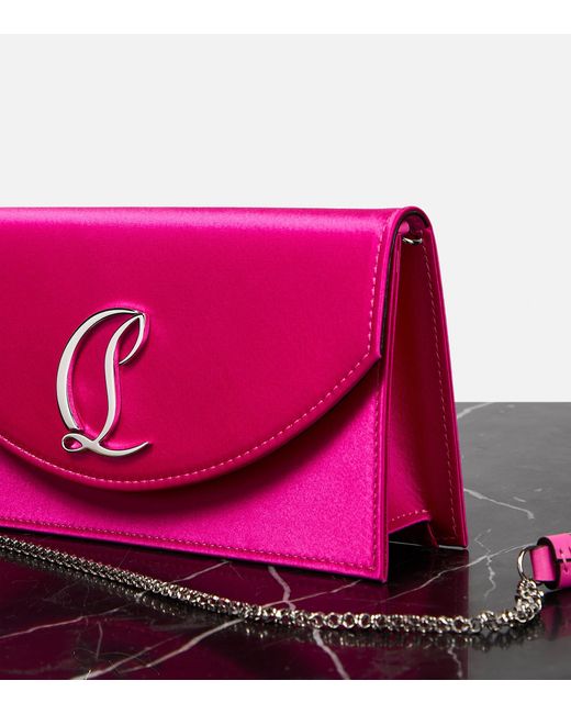 Christian Louboutin Loubi54 Satin Shoulder Bag in Pink