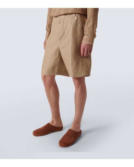 Loro Piana Natural Reinga Linen Bermuda Shorts for men