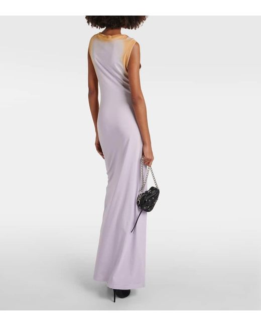 Y. Project Ribbed-Knit Cotton Maxi Dress in Purple | Lyst 