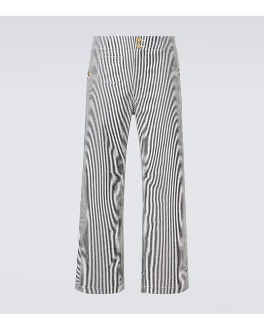 Junya Watanabe Gray X Carhartt Striped Cotton Straight Pants for men