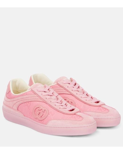 Gucci Pink G75 Sneaker, Suede