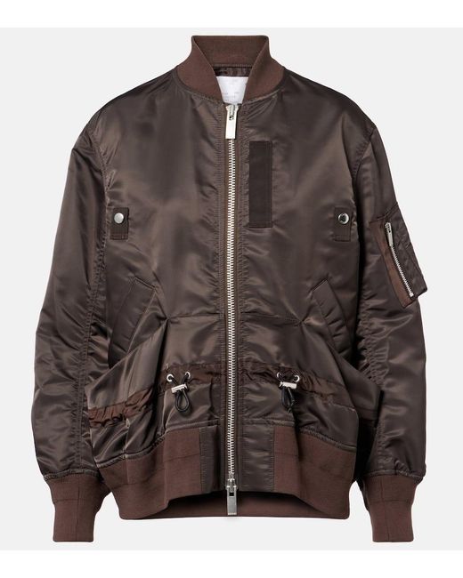 Sacai Brown Twill Bomber Jacket