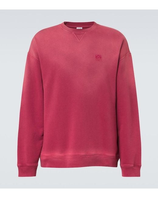 Loewe Pink Anagram Cotton Jersey Sweatshirt for men