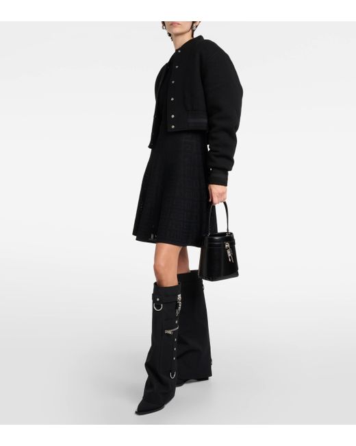 Givenchy Black Shark Lock Cowboy Boots With Pocket And Buckles