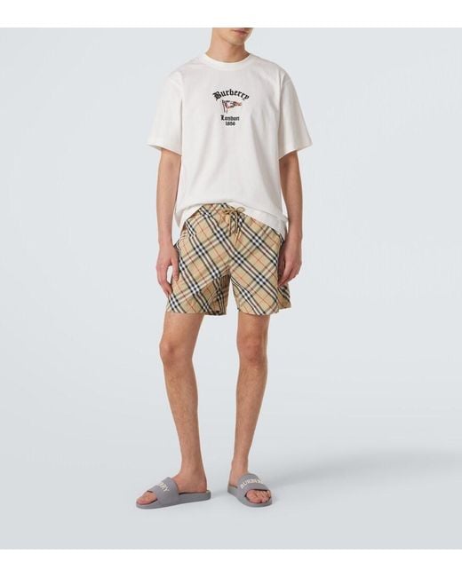 Burberry Gray Logo Slides for men