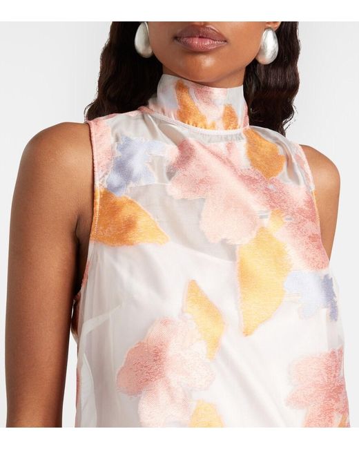 Staud Pink Albee Floral Organza Minidress