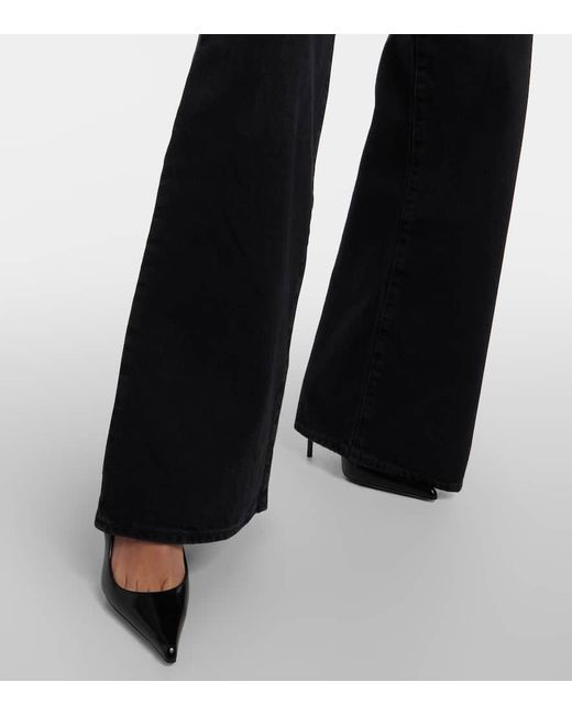 Agolde Black Clara Low-rise Wide-leg Jeans
