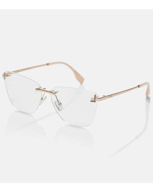 Fendi Natural First Crystal Cat-Eye Glasses